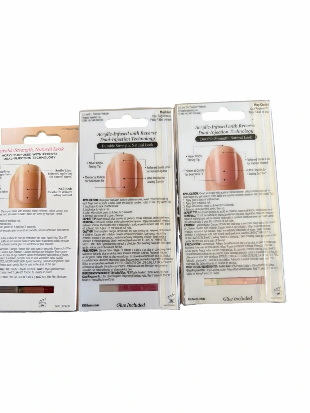 KISS Acrylic Nude French Press-On Nails – Natural Nude (Pack of 28 each)